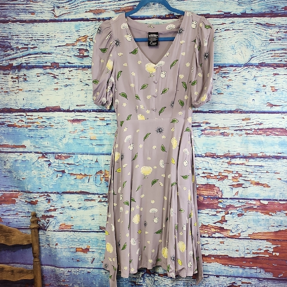 Her Universe Stidio Ghibli Boxlunch Purple Floral Midi Dress Size XS